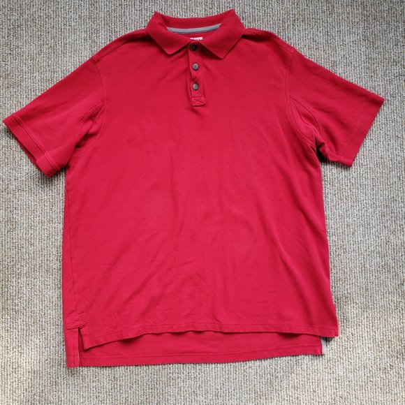 Short Sleeve Red Polo Shirt Mens Xl 